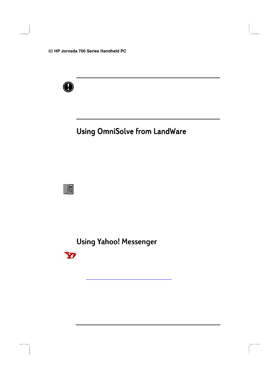 Using omnisolve from landware, Using yahoo! messenger | HP 700 Series User Manual | Page 86 / 204