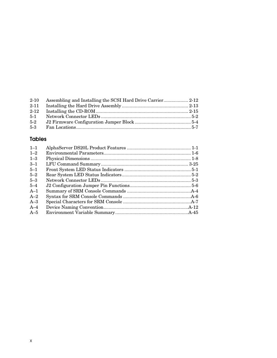 HP DS20L User Manual | Page 10 / 152