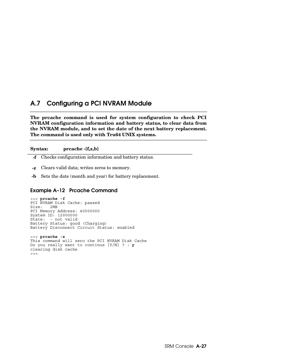 A.7 configuring a pci nvram module | HP DS20L User Manual | Page 115 / 152