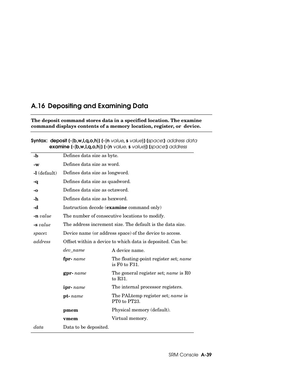 A.16 depositing and examining data | HP DS20L User Manual | Page 127 / 152