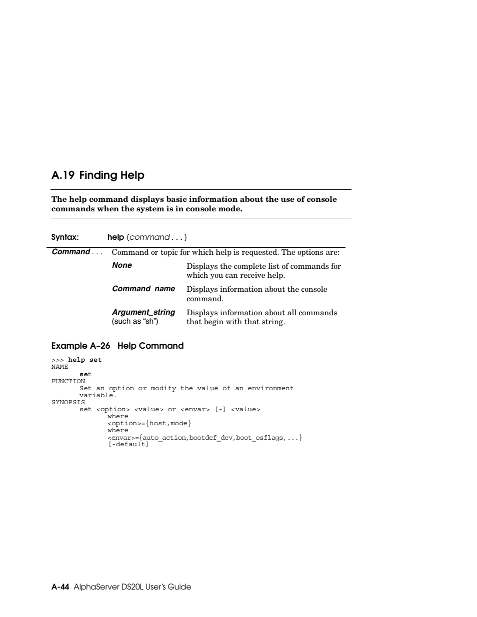 A.19 finding help | HP DS20L User Manual | Page 132 / 152