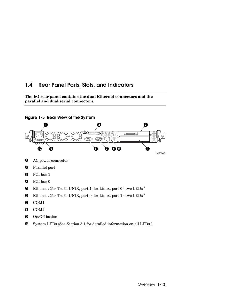 4 rear panel ports, slots, and indicators | HP DS20L User Manual | Page 25 / 152