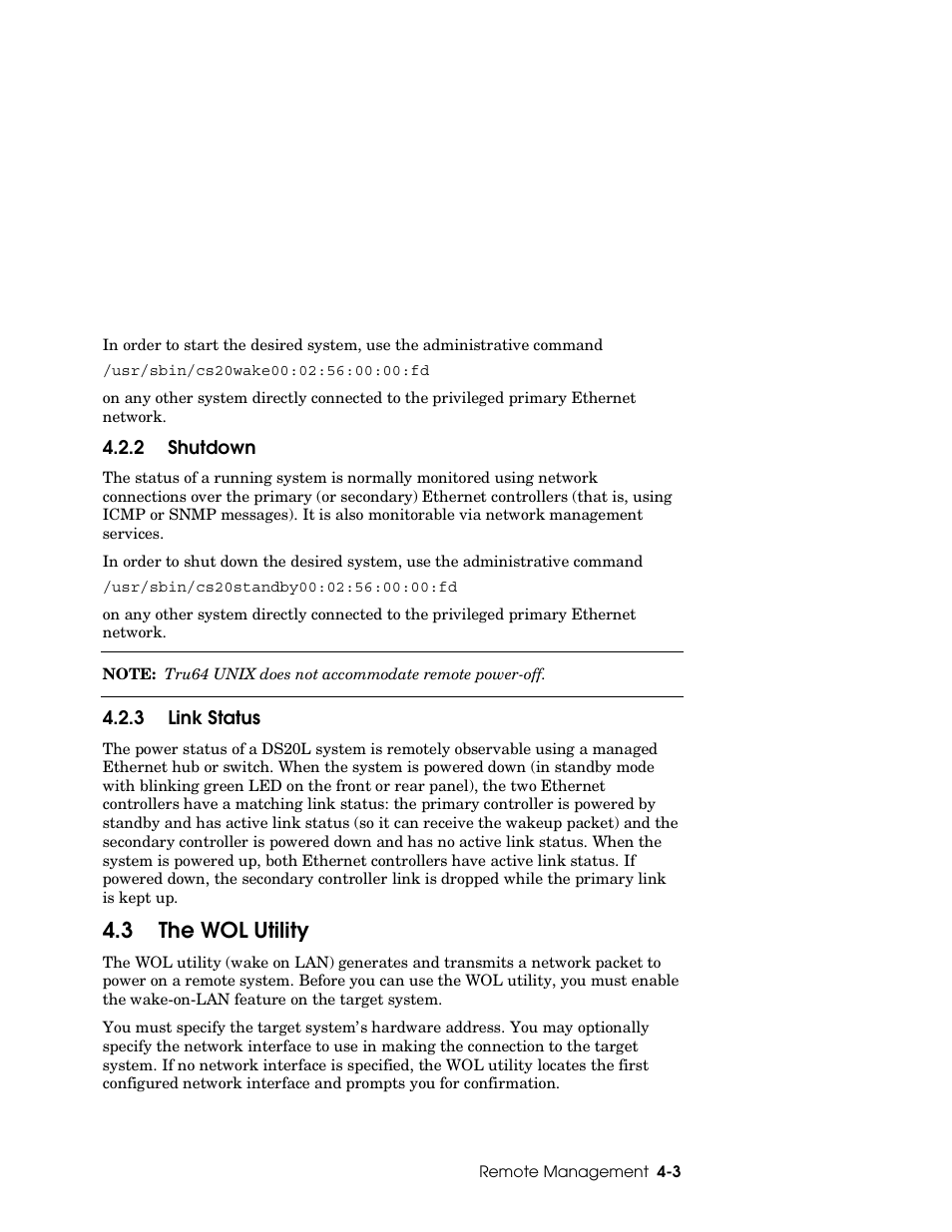 3 the wol utility | HP DS20L User Manual | Page 75 / 152