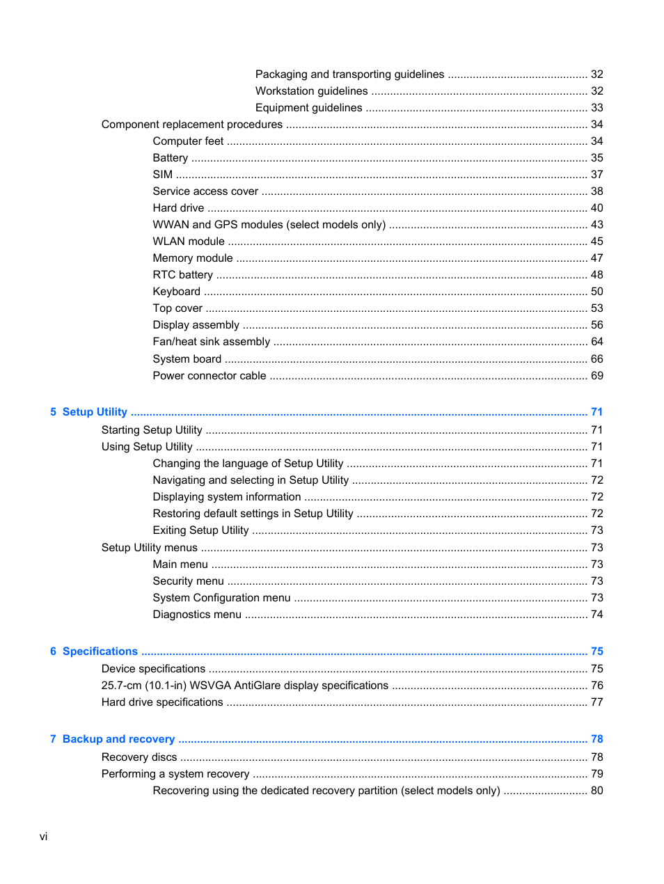 HP 1103 User Manual | Page 6 / 101