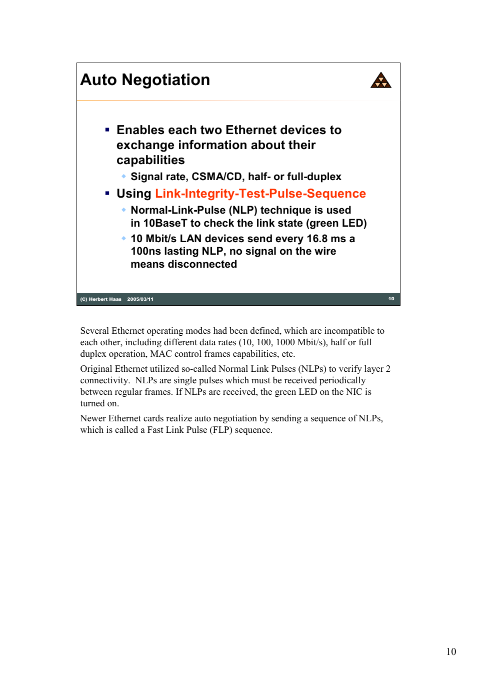 Auto negotiation, Using link-integrity-test-pulse-sequence | HP 180 Degree Turn User Manual | Page 10 / 24