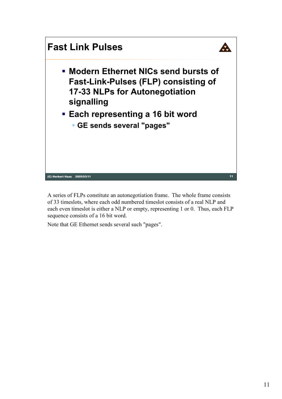 Fast link pulses, Ge sends several "pages | HP 180 Degree Turn User Manual | Page 11 / 24