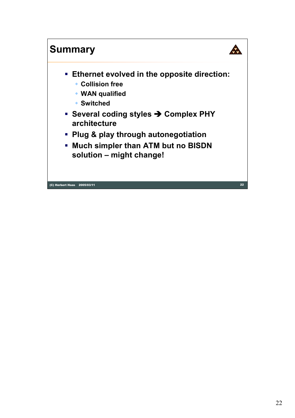 Summary, Ethernet evolved in the opposite direction | HP 180 Degree Turn User Manual | Page 22 / 24