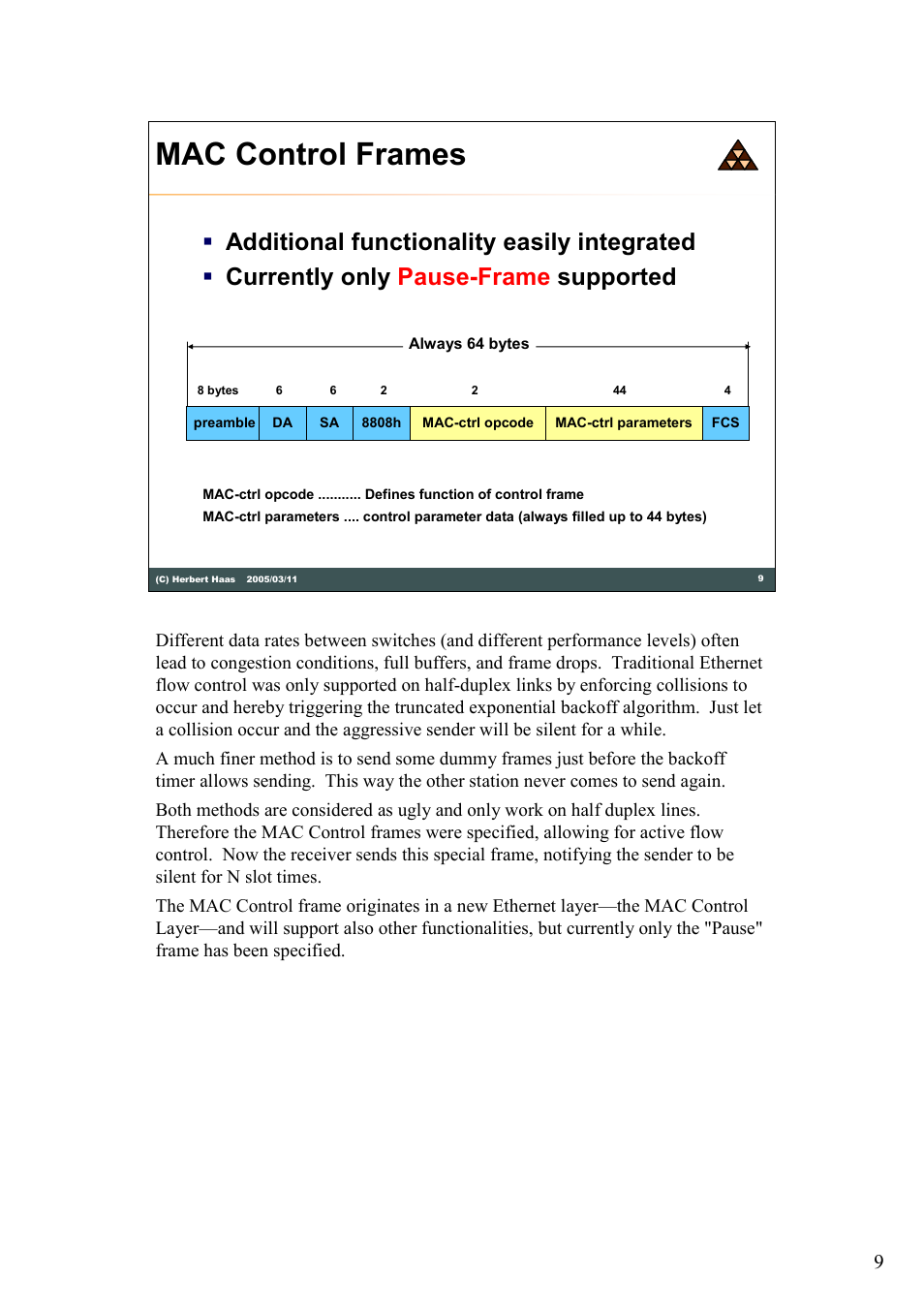 Mac control frames | HP 180 Degree Turn User Manual | Page 9 / 24