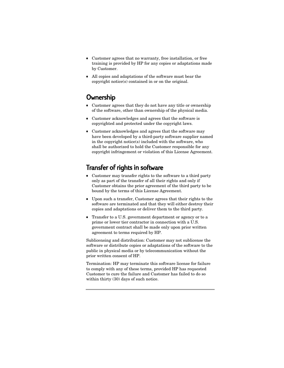 Ownership, Transfer r oof f rrights s iin n ssoftware | HP Jornada 420 User Manual | Page 144 / 146