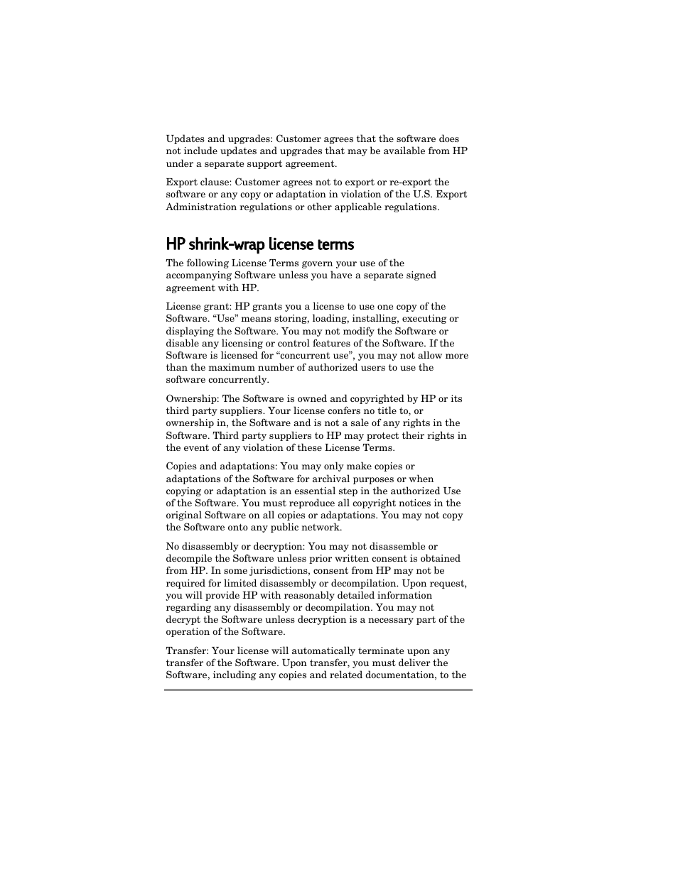 Hp p sshrink-wrap p llicense e tterms | HP Jornada 420 User Manual | Page 145 / 146