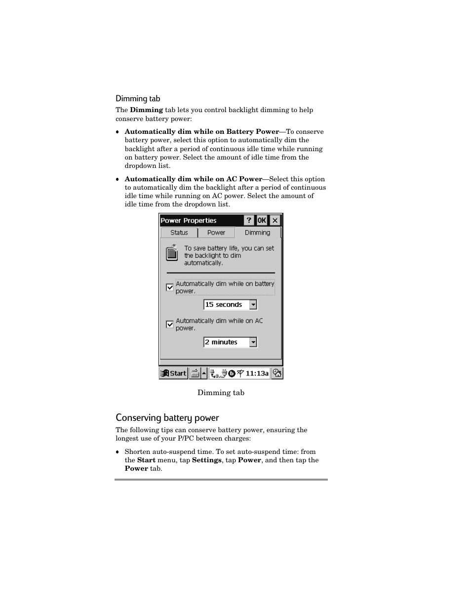Conserving battery power | HP Jornada 420 User Manual | Page 23 / 146