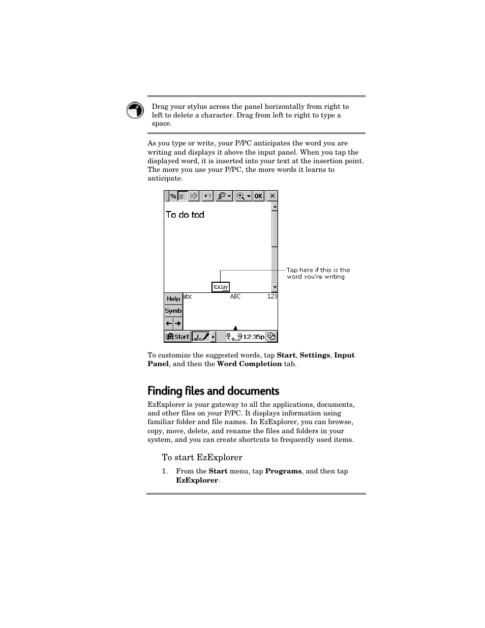 Finding g ffiles s aand do d documents | HP Jornada 420 User Manual | Page 32 / 146