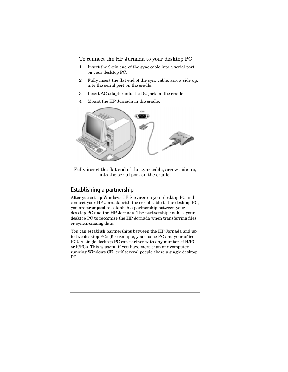 Establishing a partnership | HP Jornada 420 User Manual | Page 47 / 146