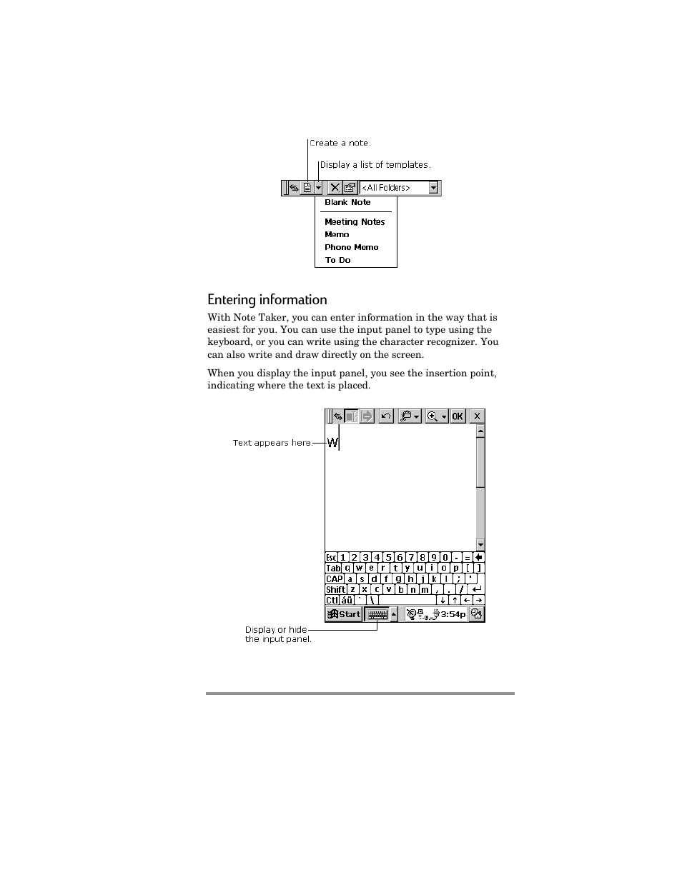 Entering information | HP Jornada 420 User Manual | Page 82 / 146