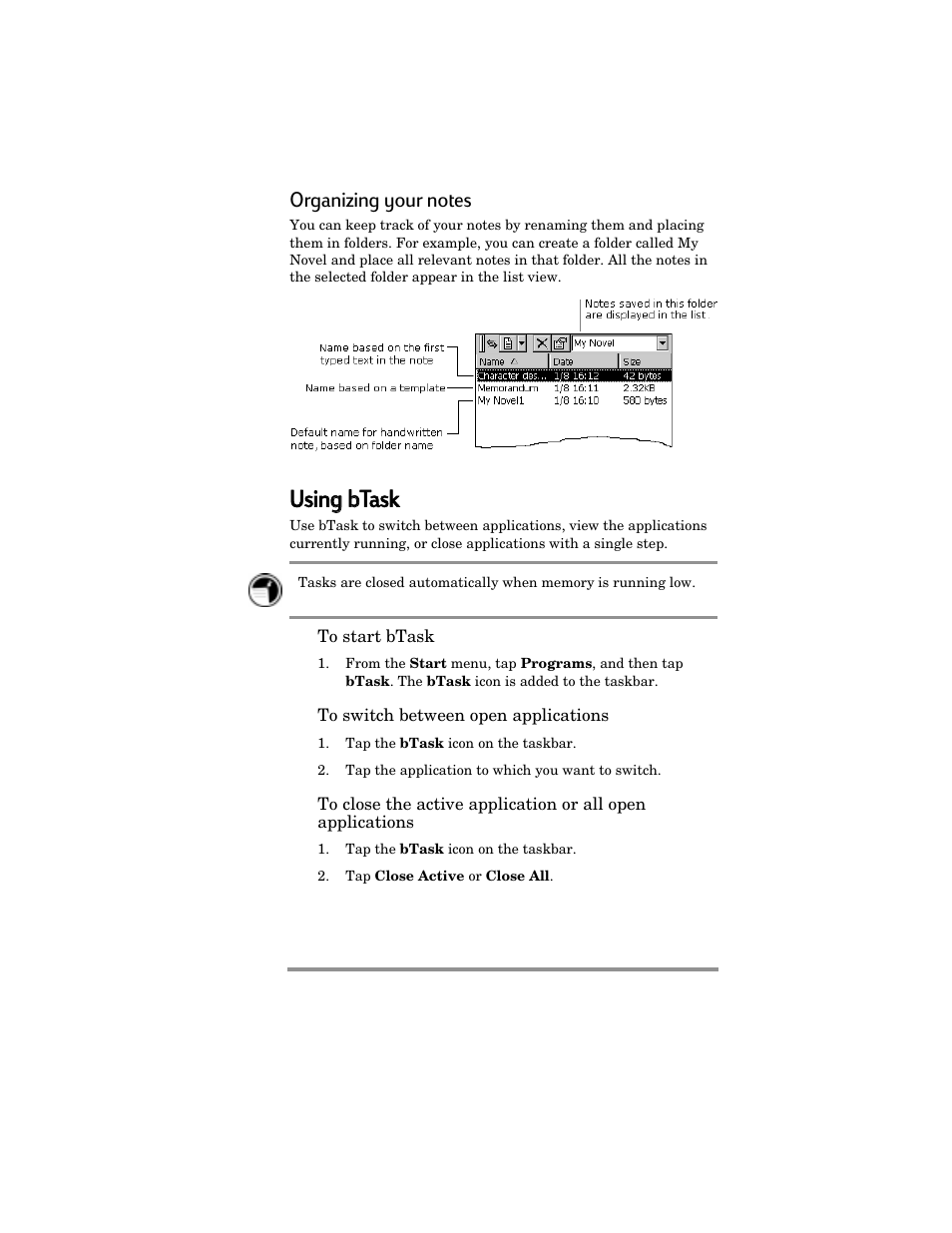 Using g bbtask | HP Jornada 420 User Manual | Page 86 / 146