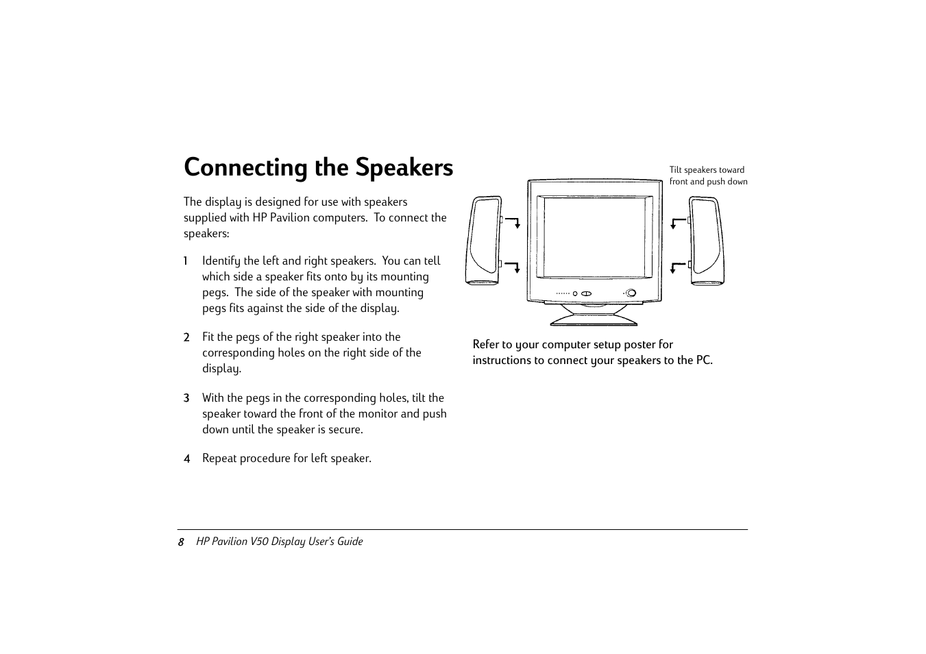Connecting the speakers | HP Pavilion v50 User Manual | Page 13 / 22