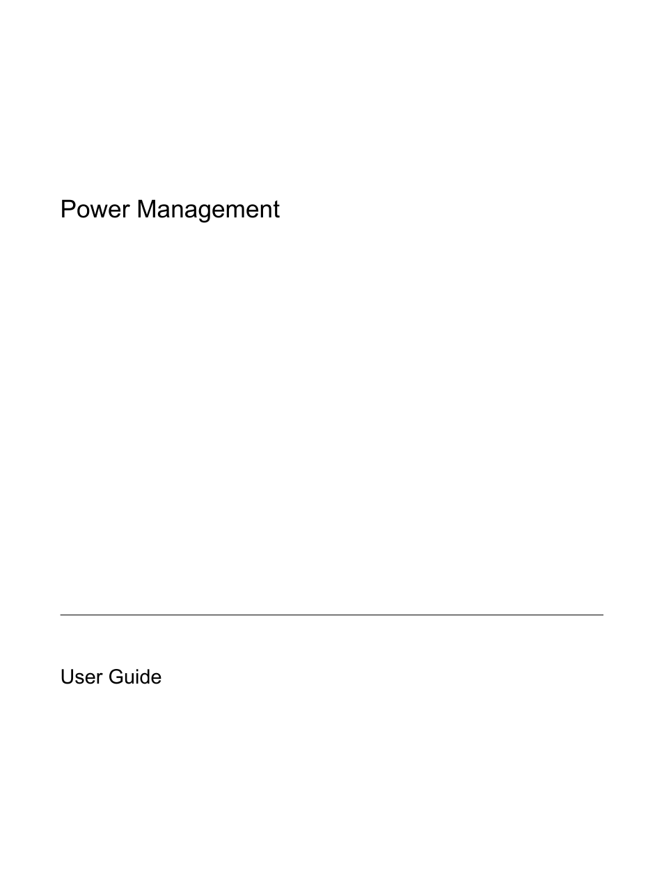 HP Power Management User Manual | 27 pages
