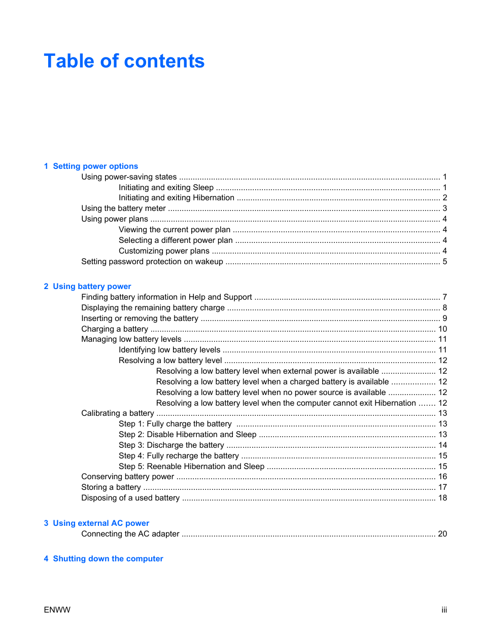 HP Power Management User Manual | Page 3 / 27
