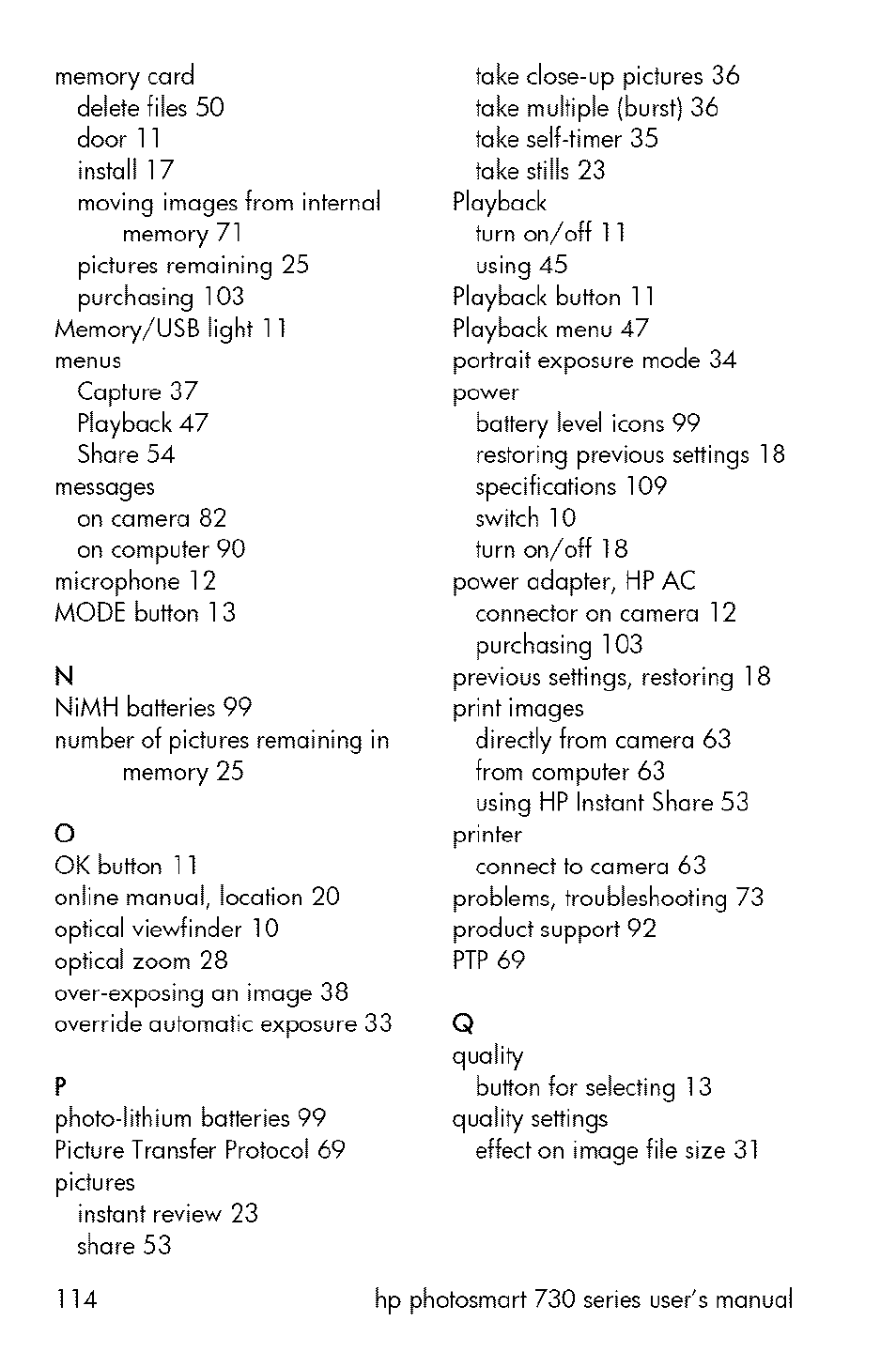 HP 730 User Manual | Page 112 / 115