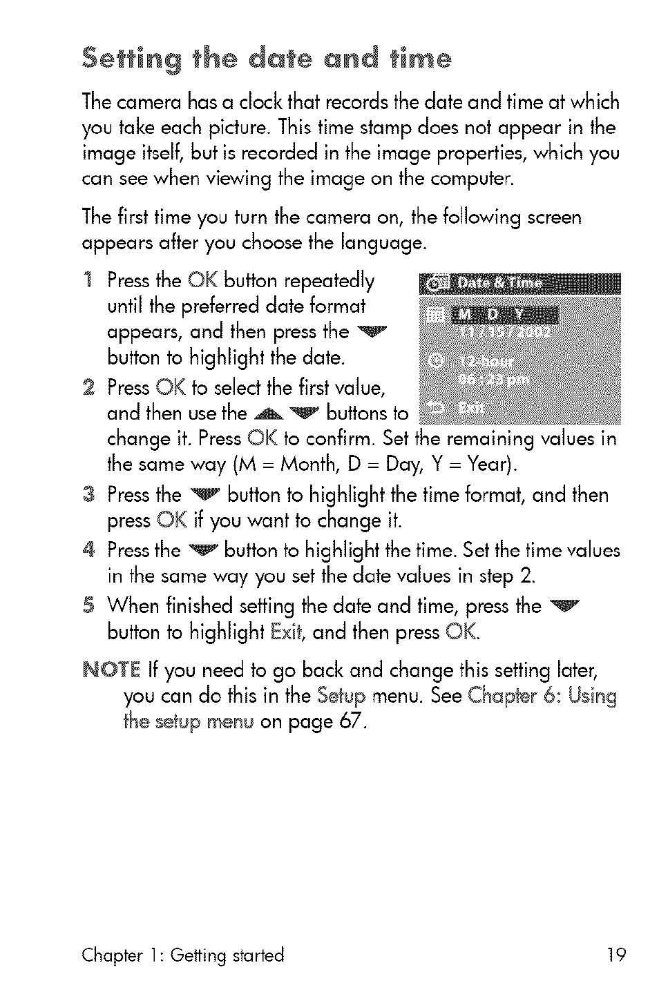 Setting the date and time | HP 730 User Manual | Page 17 / 115