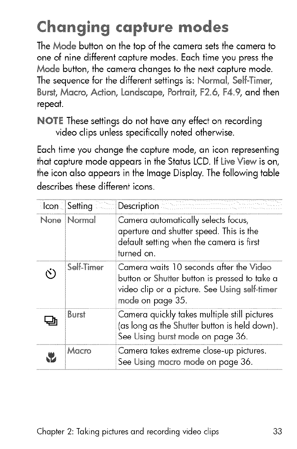 Changing capfyre modes | HP 730 User Manual | Page 31 / 115