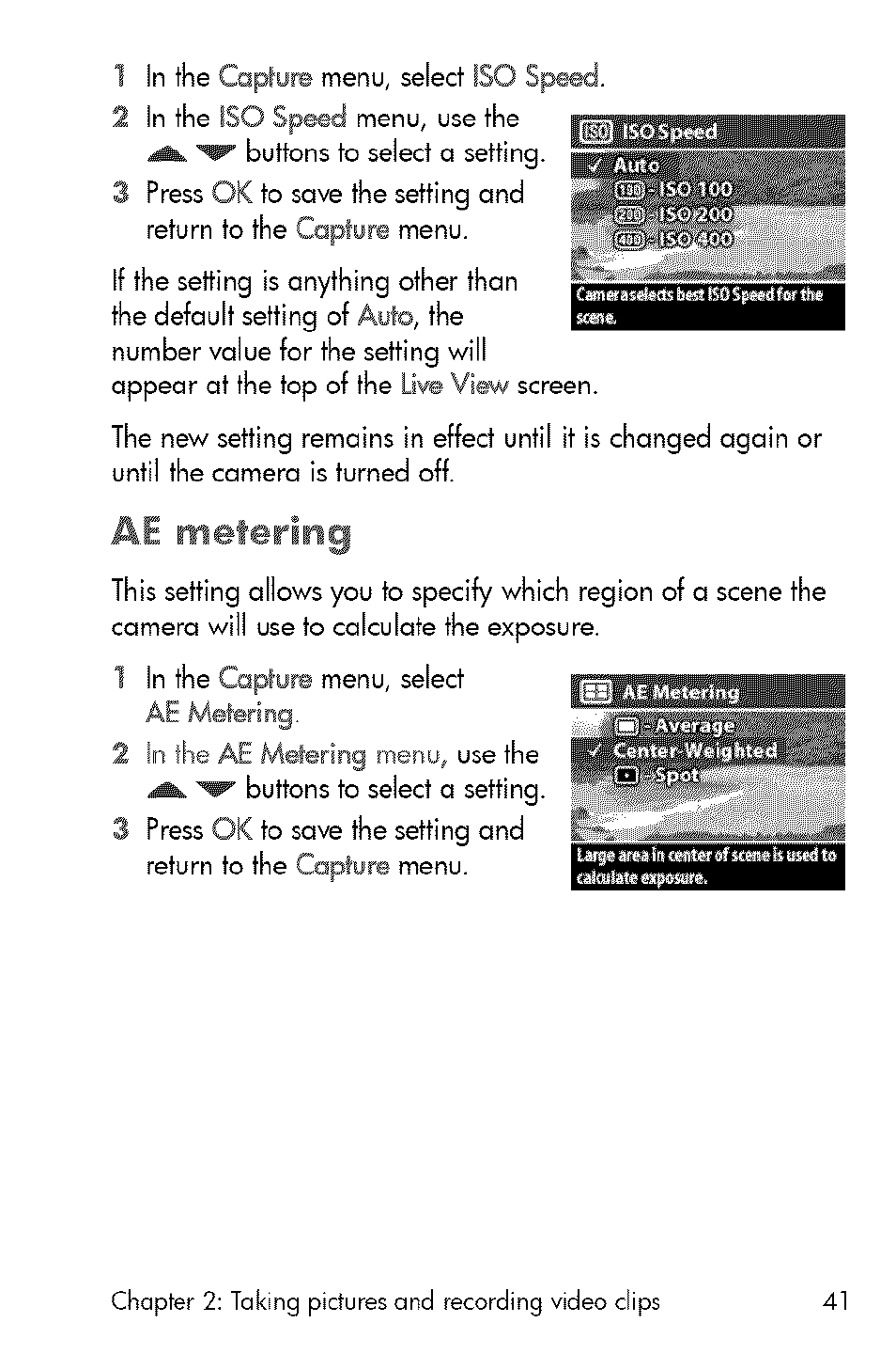 Ae metering | HP 730 User Manual | Page 39 / 115