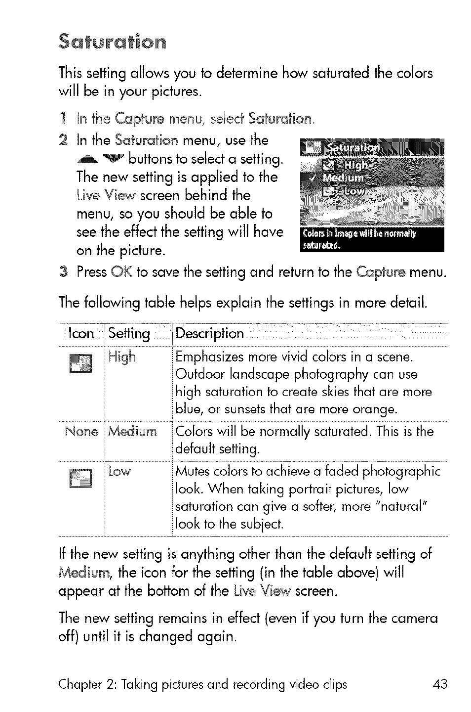 Saturation | HP 730 User Manual | Page 41 / 115