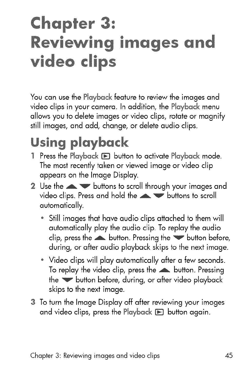 Chapter 3: iewiewing images and wide® clips, Ilsitm pisyboek | HP 730 User Manual | Page 43 / 115