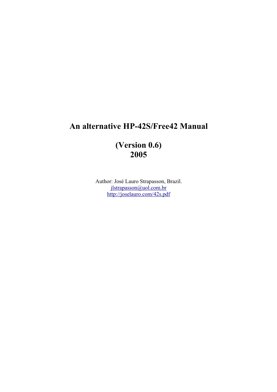 HP 42S User Manual | 33 pages