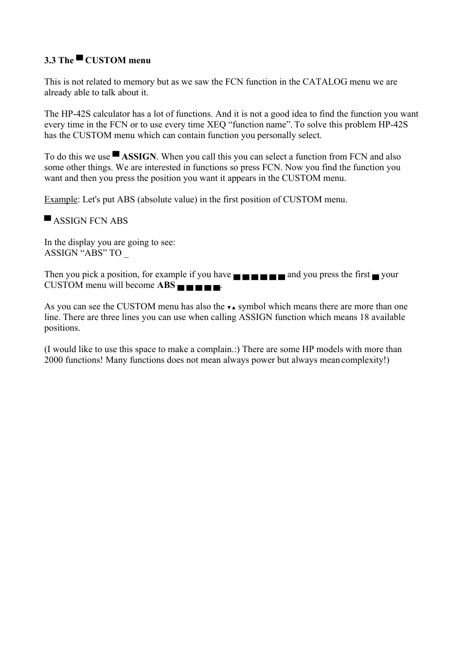 HP 42S User Manual | Page 14 / 33