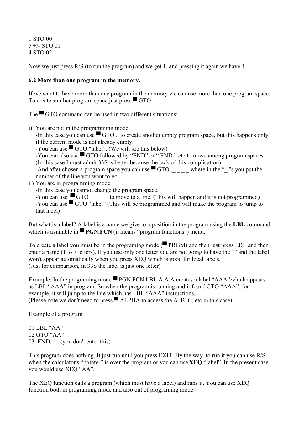 HP 42S User Manual | Page 20 / 33
