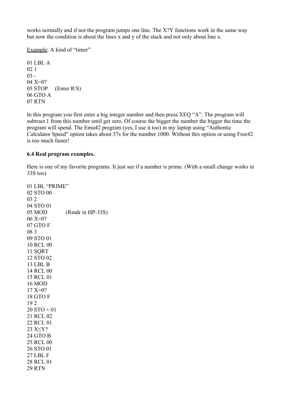 HP 42S User Manual | Page 22 / 33