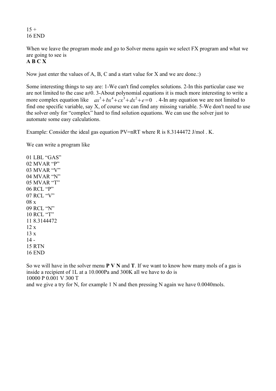 HP 42S User Manual | Page 24 / 33