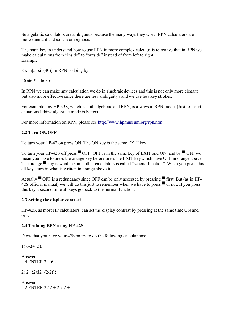 HP 42S User Manual | Page 5 / 33