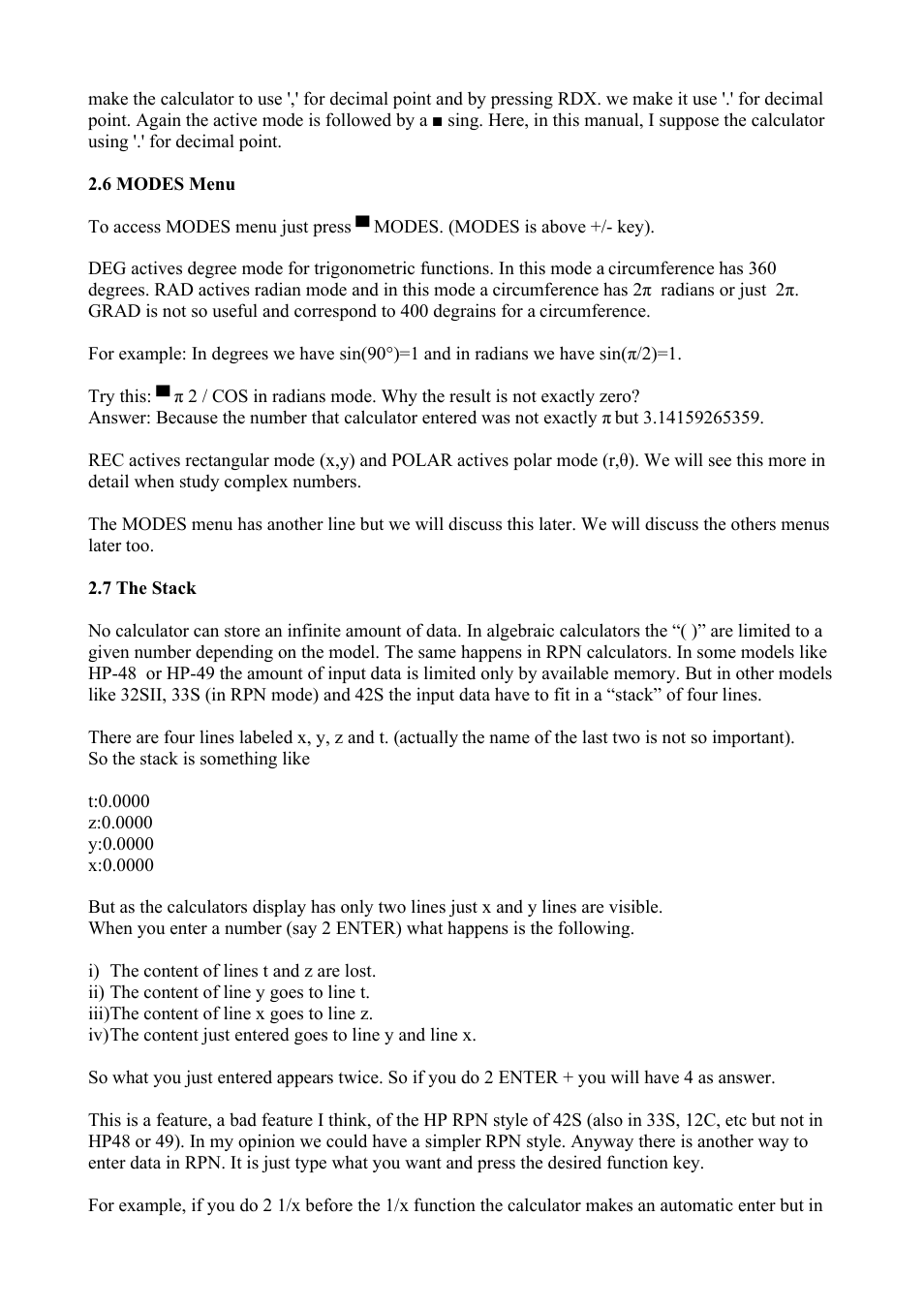 HP 42S User Manual | Page 8 / 33