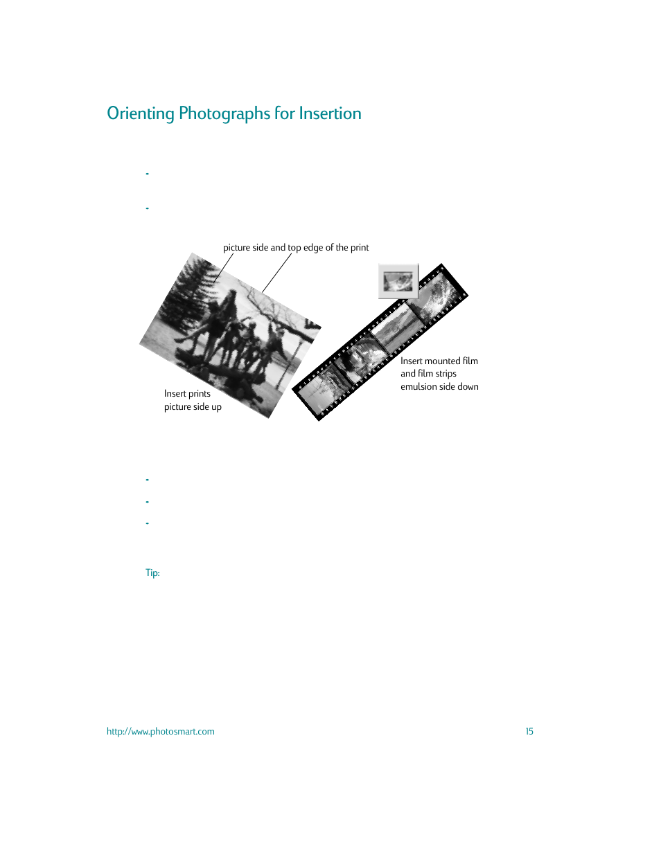 Orienting photographs for insertion | HP S20 User Manual | Page 17 / 46