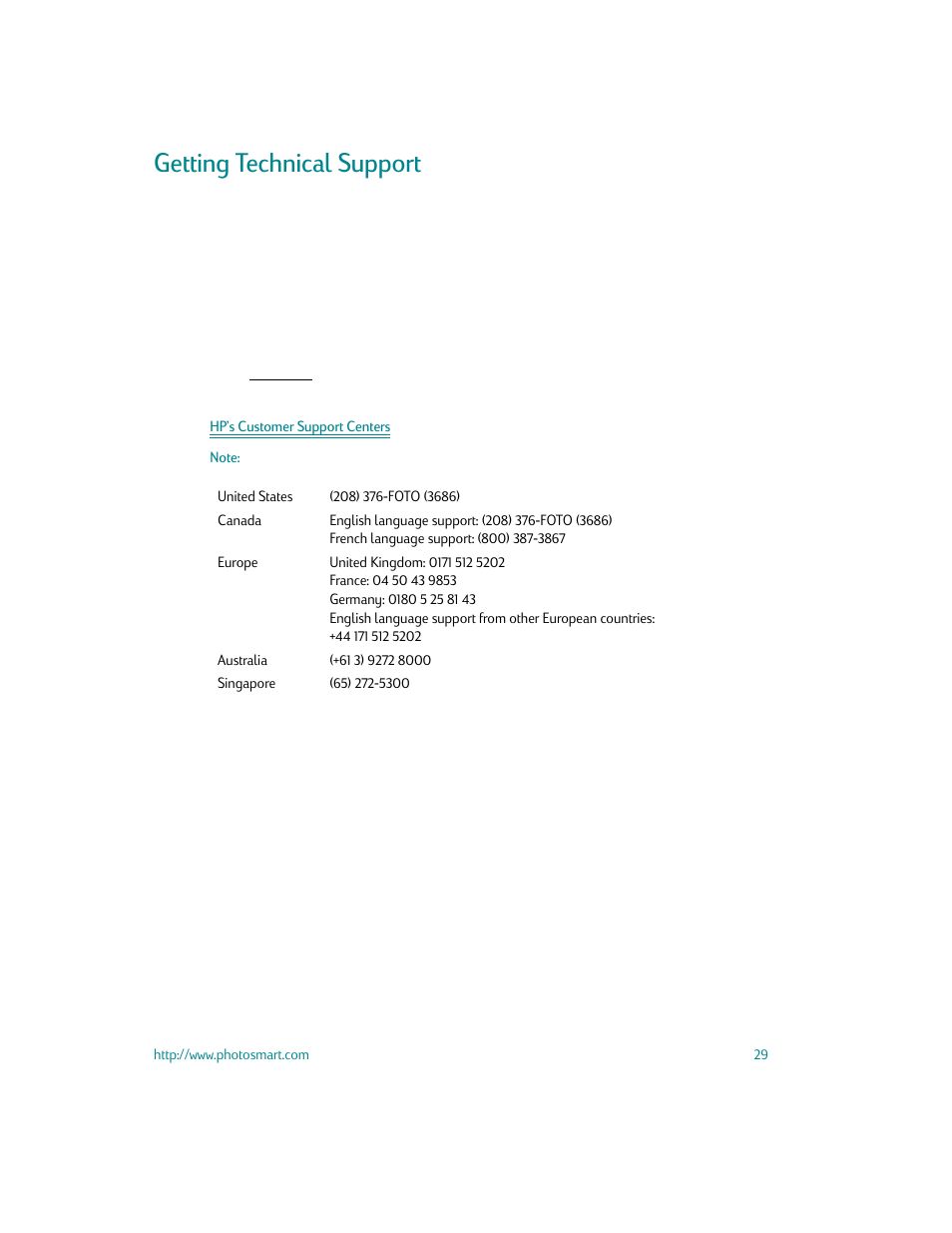 Getting technical support | HP S20 User Manual | Page 31 / 46