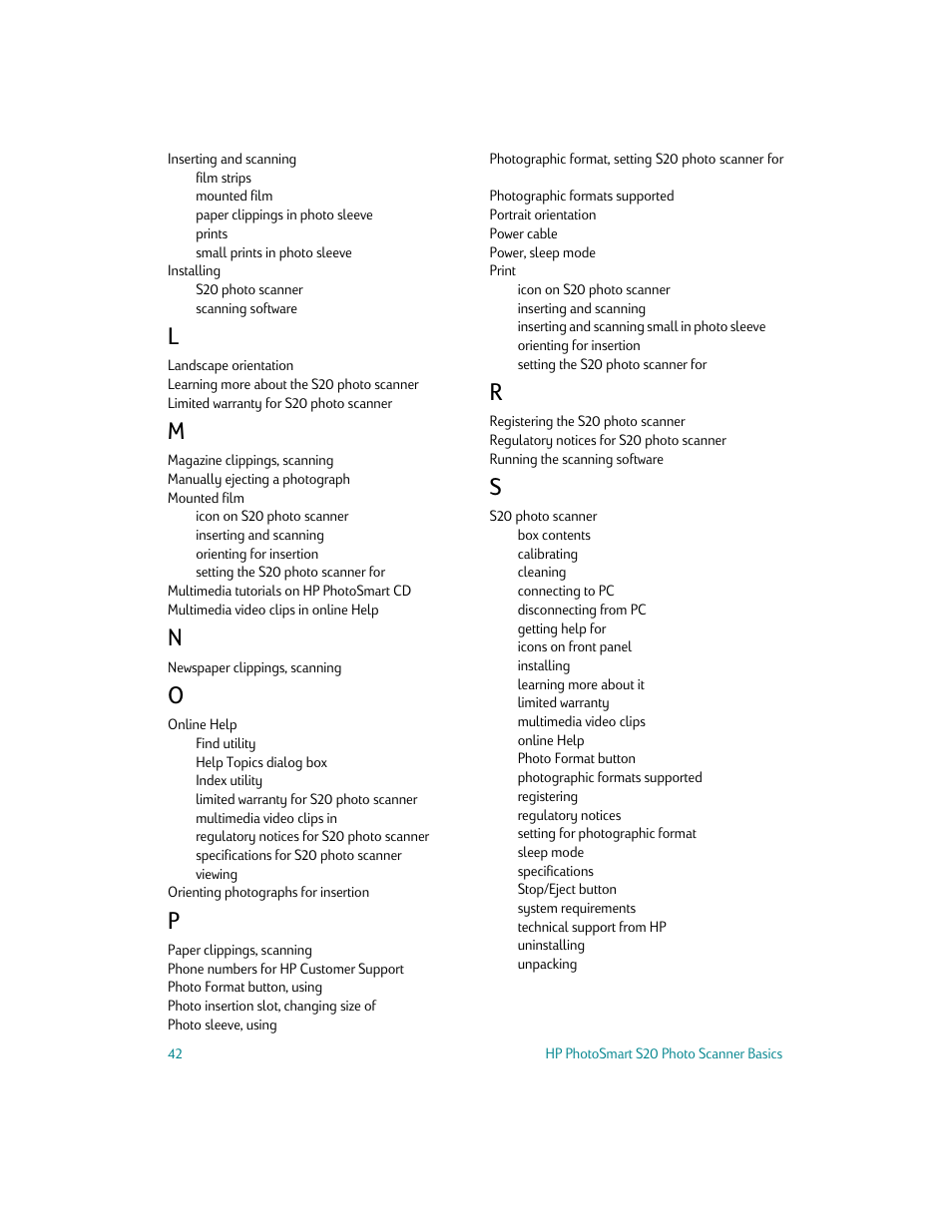 HP S20 User Manual | Page 44 / 46