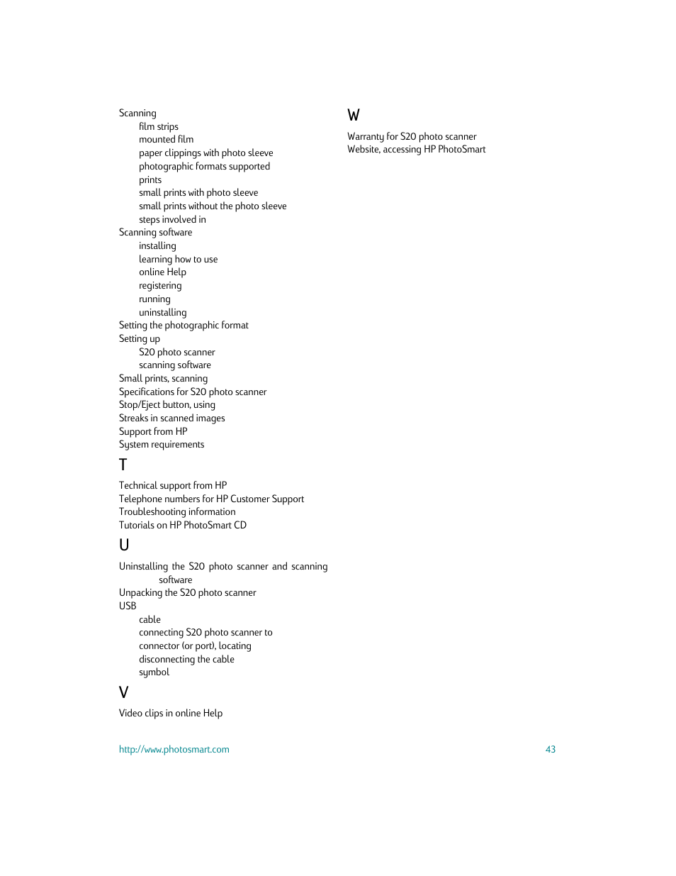 HP S20 User Manual | Page 45 / 46