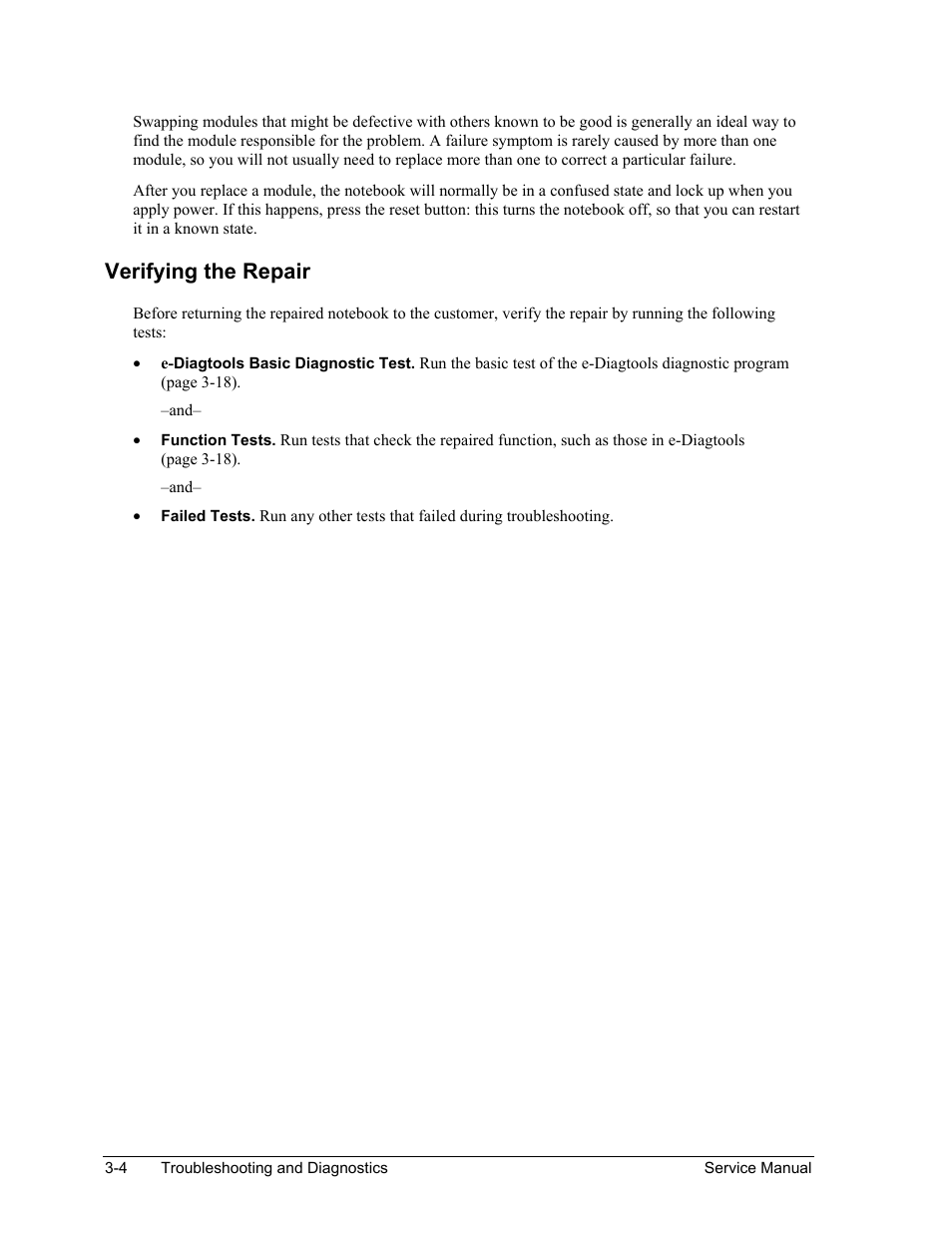 Verifying the repair, Verifying the repair -4 | HP ze4200 User Manual | Page 77 / 126
