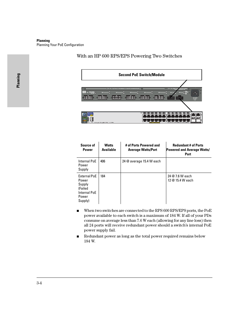 With an hp 600 rps/eps powering two switches, With an hp 600 rps/eps powering two switches -4 | HP procurve J8164A User Manual | Page 20 / 32