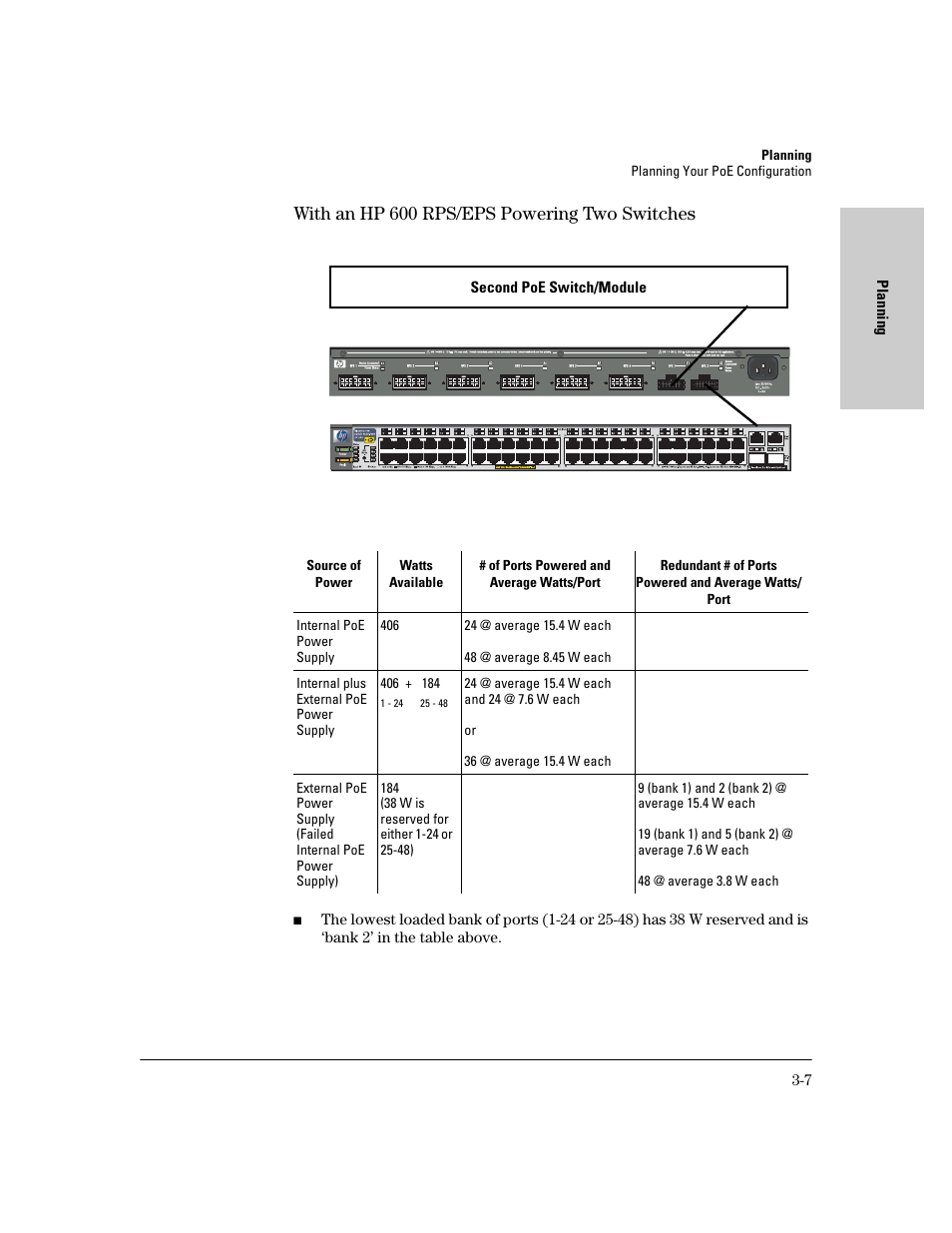 With an hp 600 rps/eps powering two switches, With an hp 600 rps/eps powering two switches -7 | HP procurve J8164A User Manual | Page 23 / 32