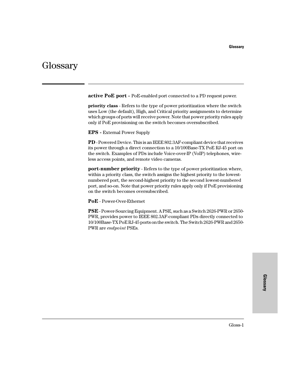 Glossary | HP procurve J8164A User Manual | Page 27 / 32