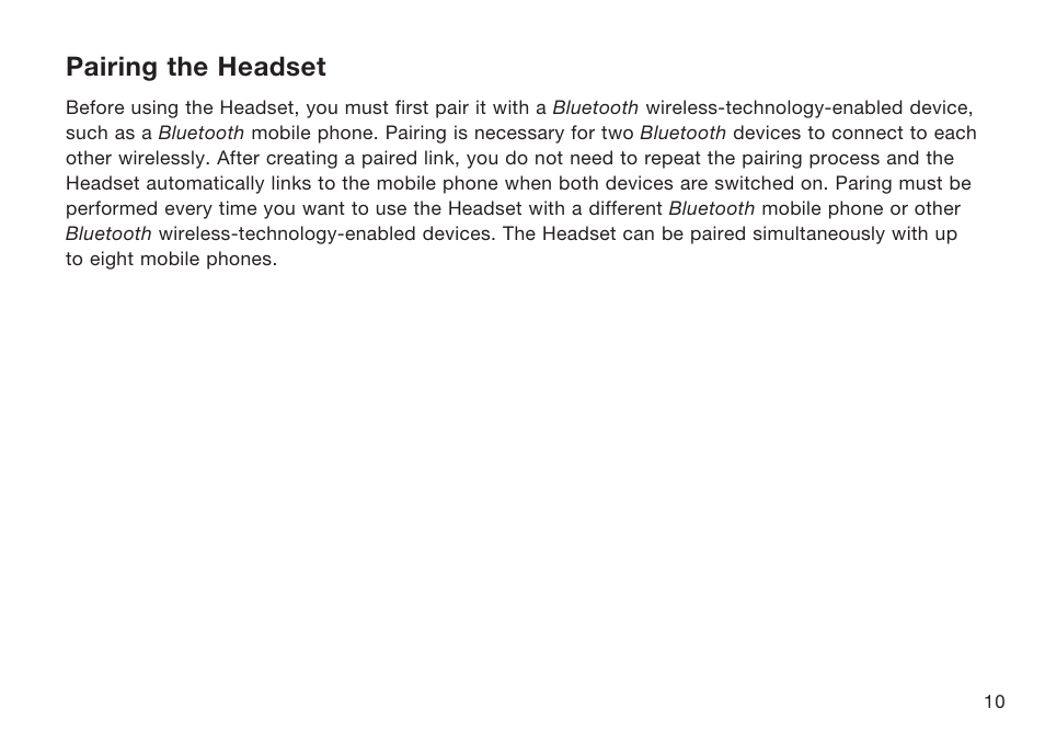 Pairing the headset | HP F8T064UKHP User Manual | Page 13 / 26