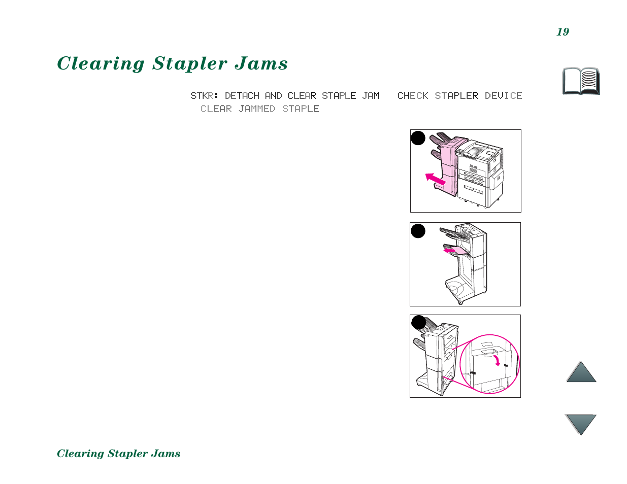 Clearing stapler jams | HP C4779x User Manual | Page 19 / 37