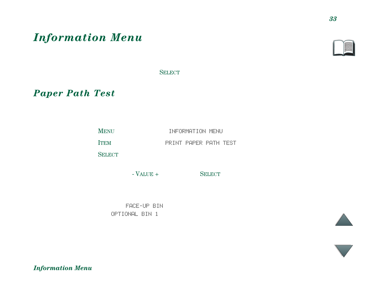 Information menu, Paper path test | HP C4779x User Manual | Page 33 / 37