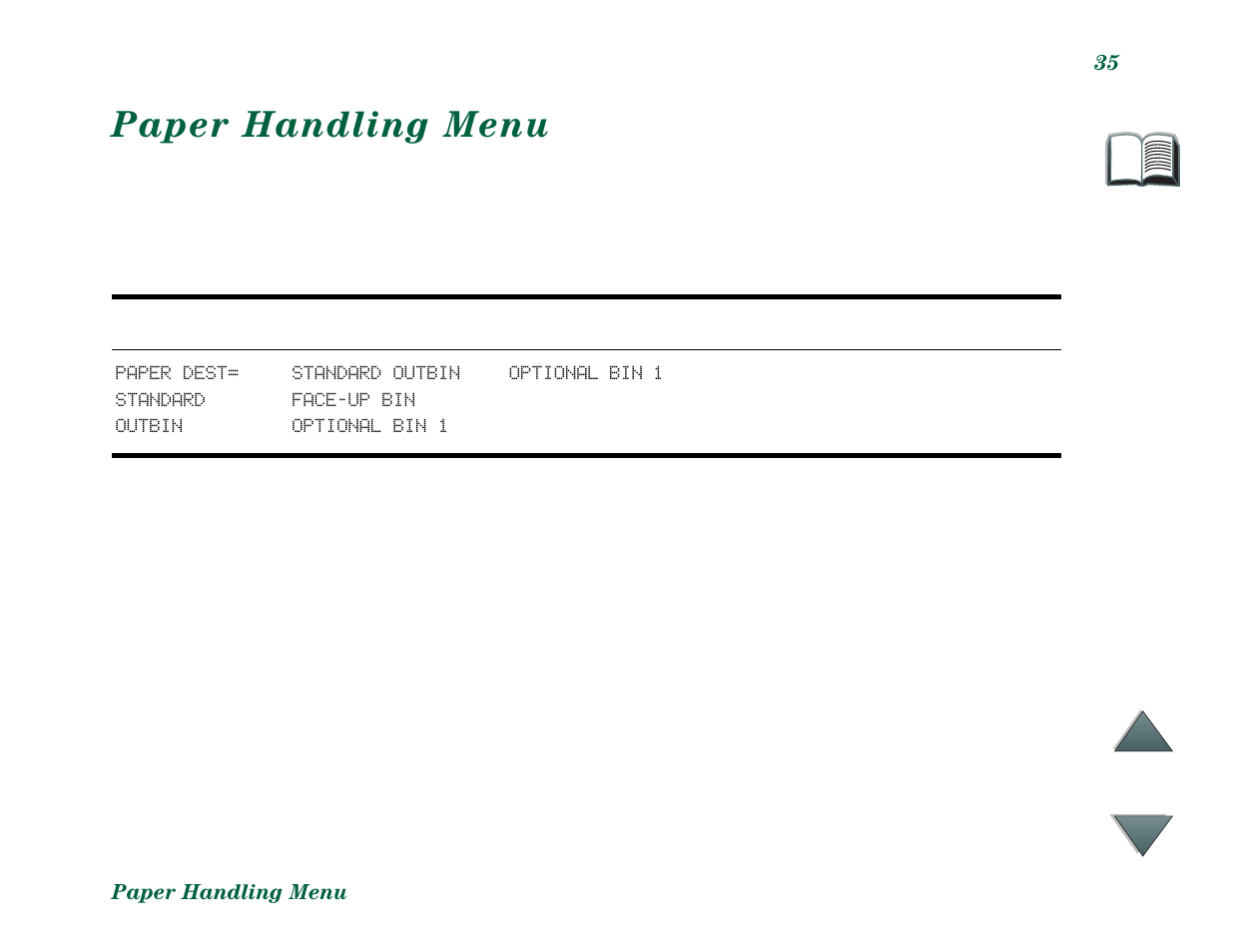 Paper handling menu | HP C4779x User Manual | Page 35 / 37