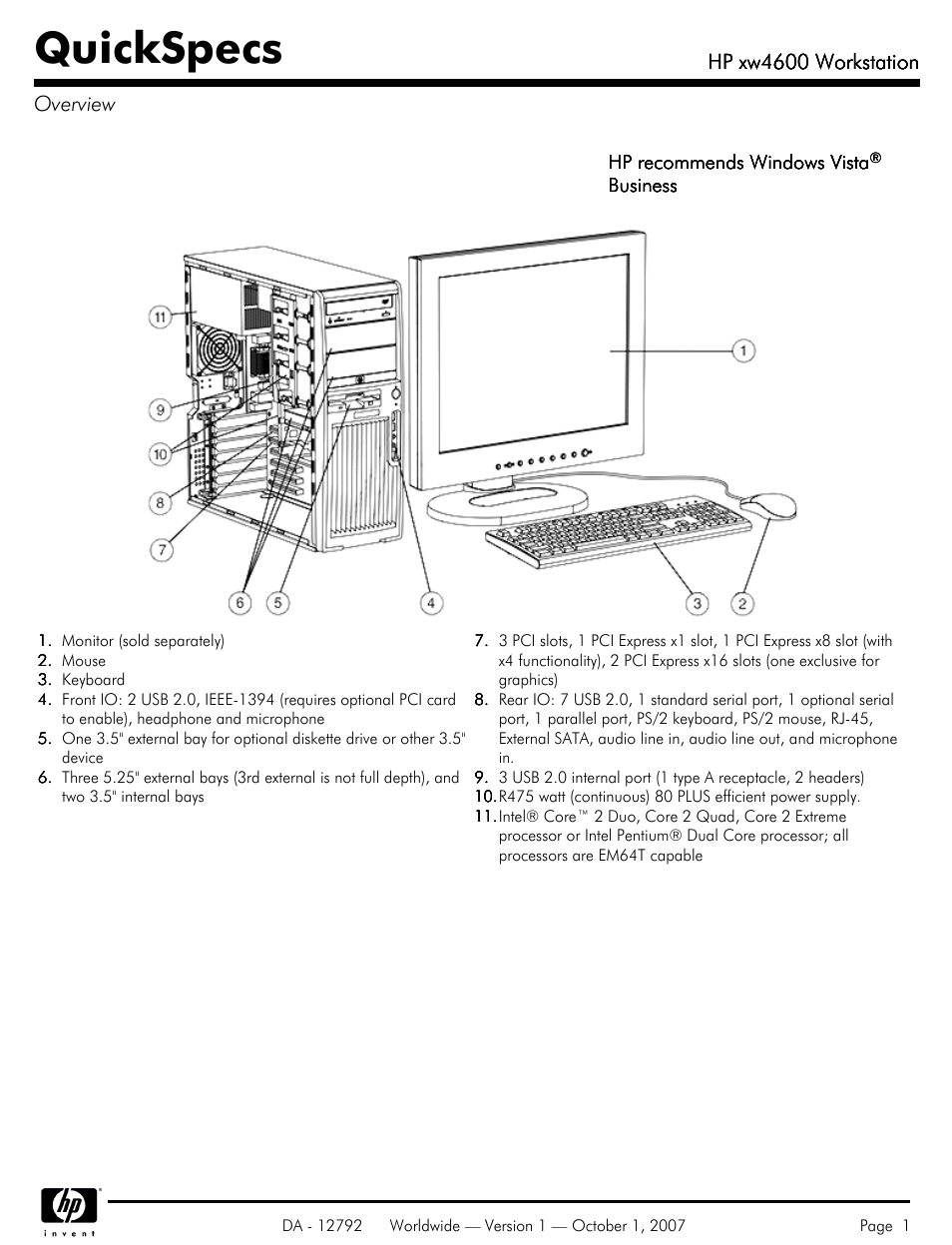 HP xw4600 User Manual | 73 pages