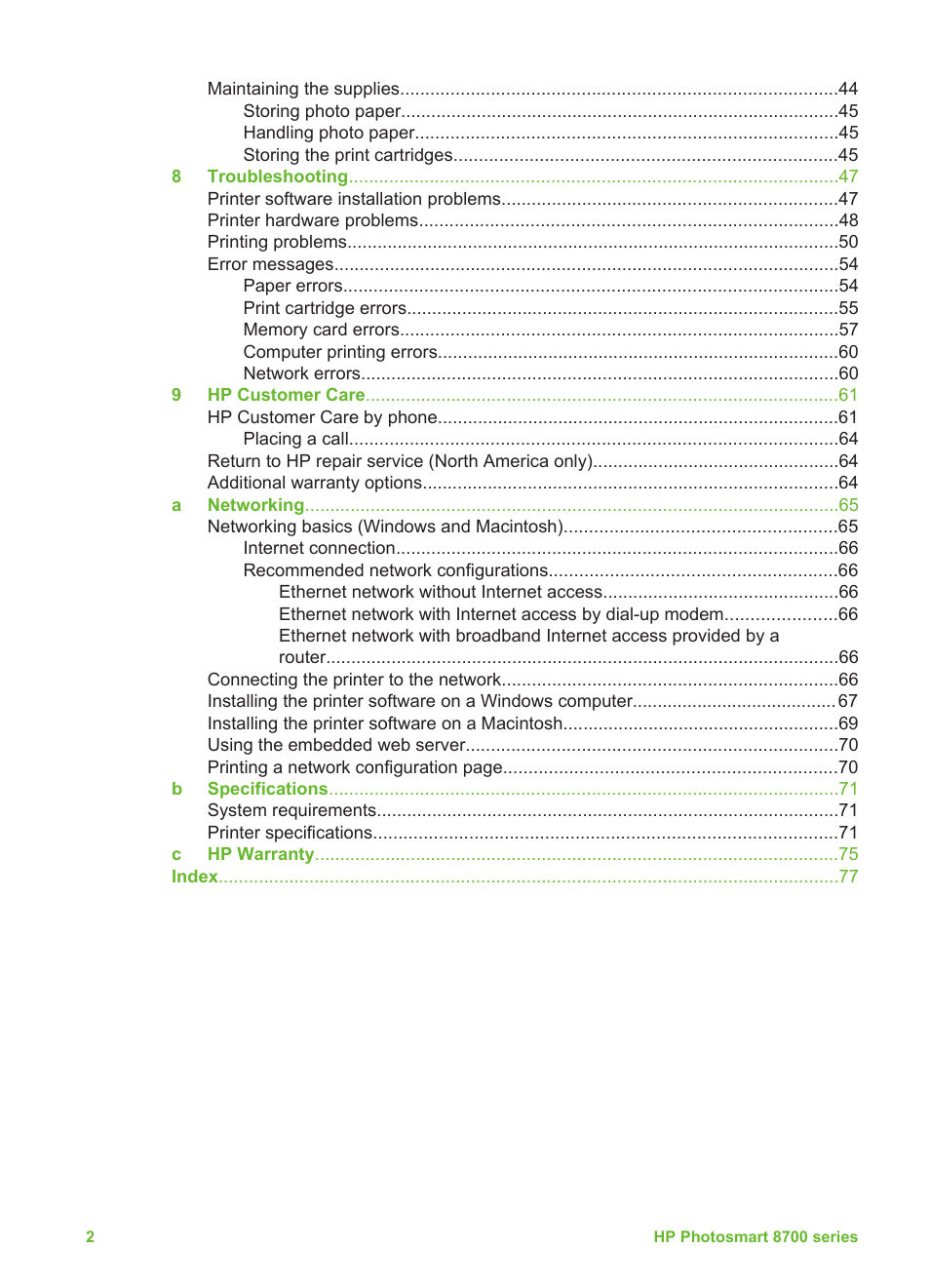 HP 8700 User Manual | Page 6 / 83