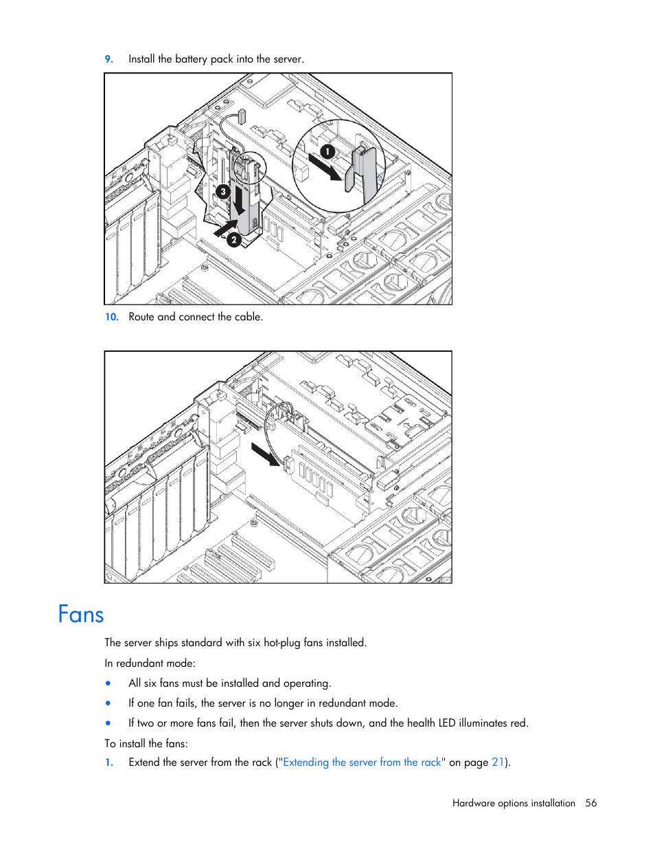 Fans | HP DL580 User Manual | Page 56 / 108